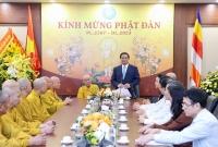 Thủ tướng Phạm Minh Chính chúc mừng Đại lễ Phật đản tại chùa Quán Sứ