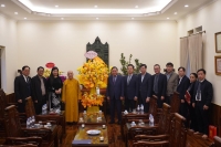 Hà Nội: Lãnh đạo thành phố thăm, chúc Tết Ban Hoằng pháp TW Giáo hội Phật giáo Việt Nam